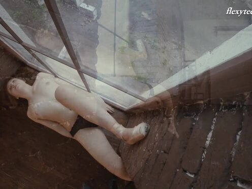 Small titties brunette beauty Rita Pervorazova spreading legs