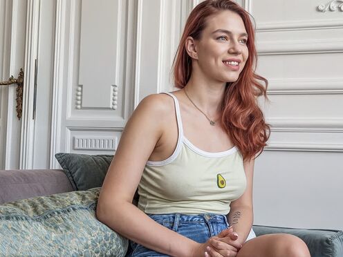 Sexy ginger cannot have enough of this big fucking prick deep in her throat