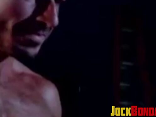 Submissive man is choked & humiliated in rough threeway