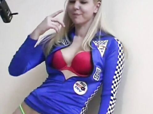 Christine sexy blonde teen teases the camera