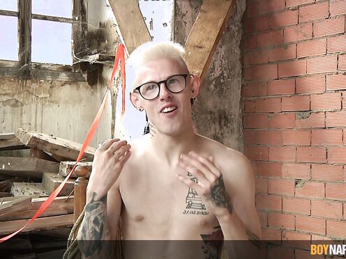 Blond Sub Got His Tiny Arse Screwed By A Huge Dildo