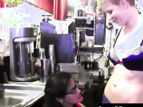 Lesbian STEPMOM Penny Barber SEDUCES PETITE waitress Alani Pi
