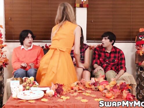 Horny stepsons make a deal together to seduce their milfs Katrina Colt & Mi
