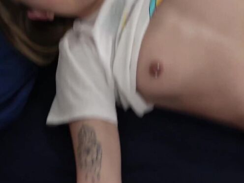 Pervert step dad releases cum into Dani Lynns tight cunt