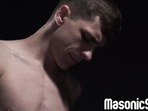 Sexy twink Marcus Ryan blows Master Angus fat cocks before butt penetration