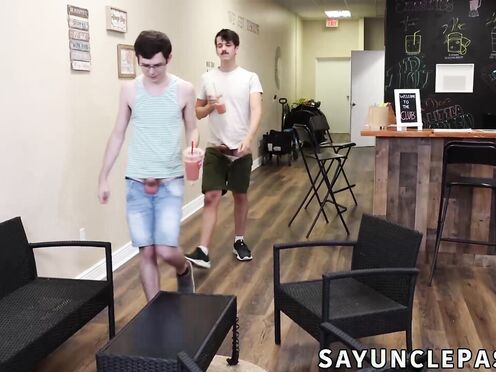 Amone Bane fucks regulars Jonah Wheeler & Dakota Lovell in his cafe