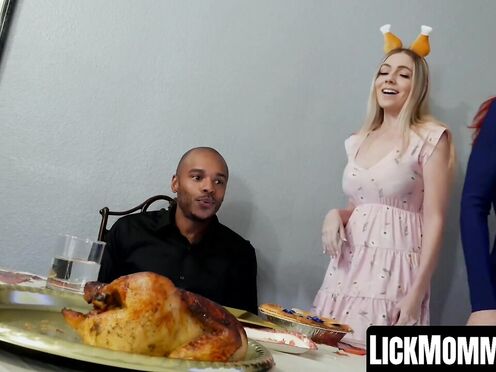 STEPMOM Nova Sky & her stepdaughter Rebel Rhyder seduce a black cock stud
