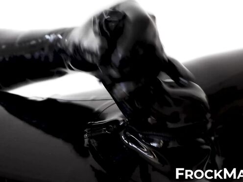 Passionate dick stroking session by fetish Rubber Covered