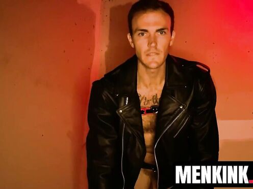 Hunk Christian Wilde sexily talks to the camera while WANKING his prick