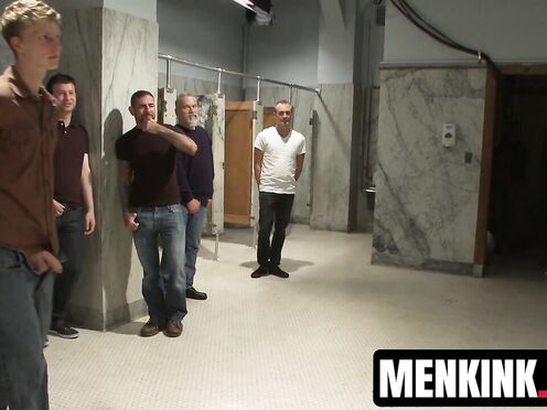 Group of sex hungry bathroom cruisers rip off Ethan Hunter
