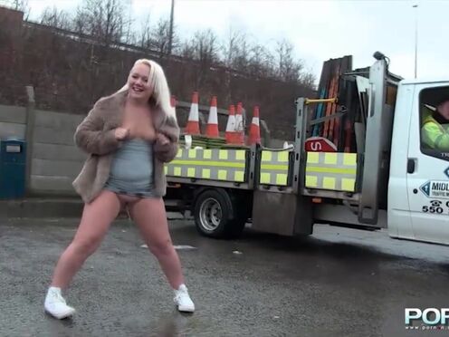 Blonde Hoe Pissing In Public