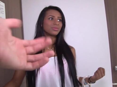 Brunette Latin Newcomer Indira Uma Is Picked Up & Ravaged