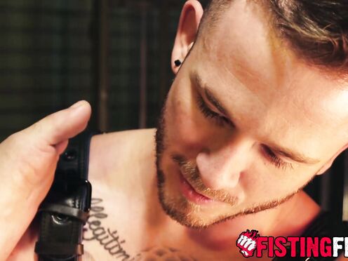 Beautiful man Ryan Sebastian takes ass fucking beads in his bushy hole to stretch it ope