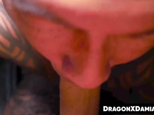 I throatfuck hunk Damian Dragon before proceeding to drill his hole