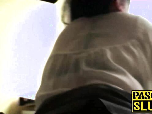 Booty COUGAR with large tits gets penetrated roughly on floor