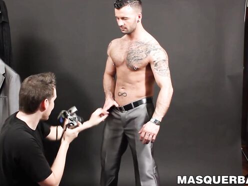 Pascal gives hunk Manuel Deboxer a nasty blowjob after sexy photoshoot