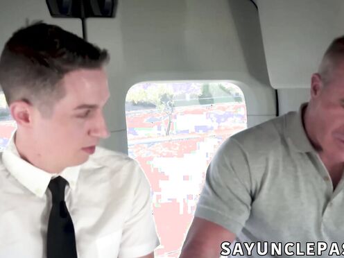 Dan After Dark got banged by rescuer Dale Savage in a rescue van