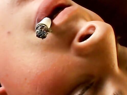 This sexy smooth country jock chainsmokes while stroking & using a buttplug