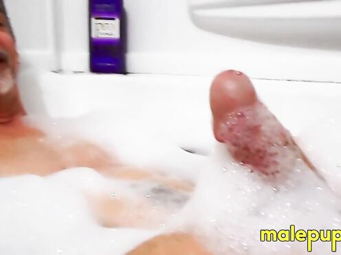 Giant Daddy Richard Leonox teases you with how he strokes his huge dick in the t