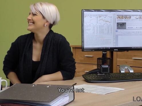 LOAN4K. Buxxom Babe Got Off While Asking For A Loan For Her Business