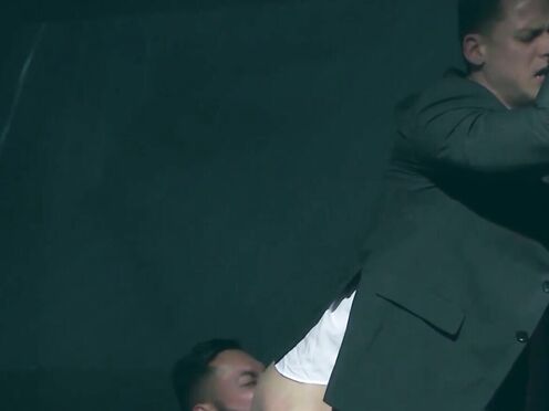 Horny Ivan Gregory sucks prick before getting drilled by suited Viktor Rom