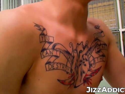 Tattoed twinks Chris Porter & Patrick Kennedy pissing & ass fucking pounding
