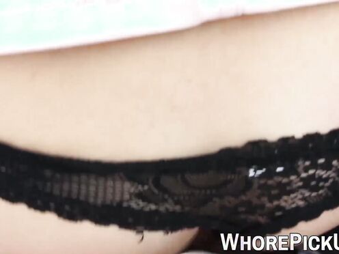 Street babe ravaged & fed with cum by big dicked client