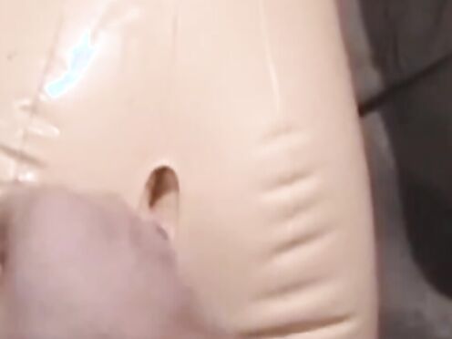 Kinky gay perv jacks off to a male sex doll