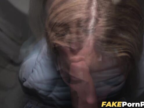 Yellow haired Maya Rose gobbles my prick then endures my deep pounding