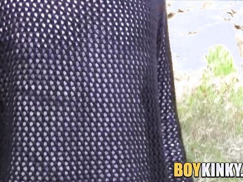 Horny Cameron James sucked cock before getting his tight butthole screwed hard by