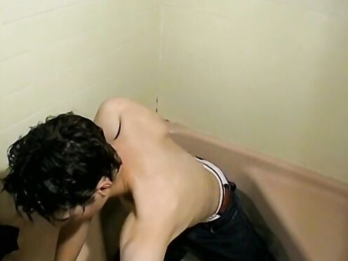 BoysSmoking: Soaking wet Shane Allen wanks his hard prick while smoking