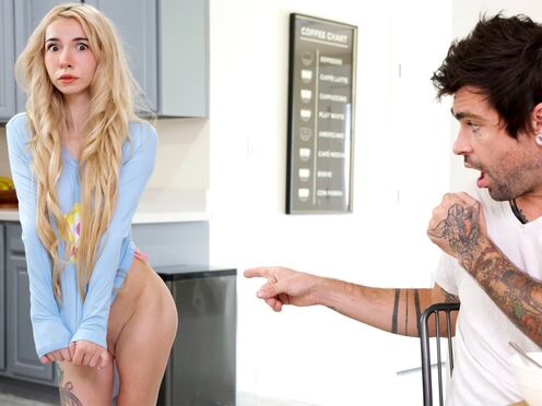Kinky blonde teen stepsister pranks huge dick step sibling to get pounded