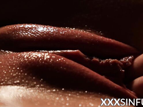 Horny lezzies orally pleasure each other after massage