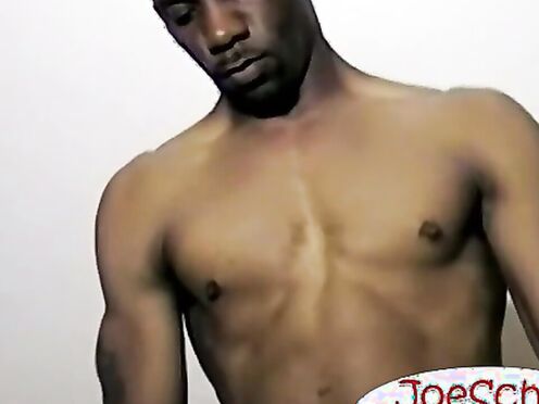 Ebony guy getting his throat banged by a inkedÂ dadbod guy