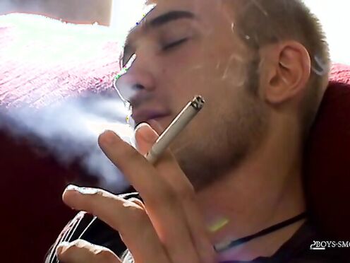 BoysSmoking: Jacob Wright showcase his hot body & shaft while hitting a cigar