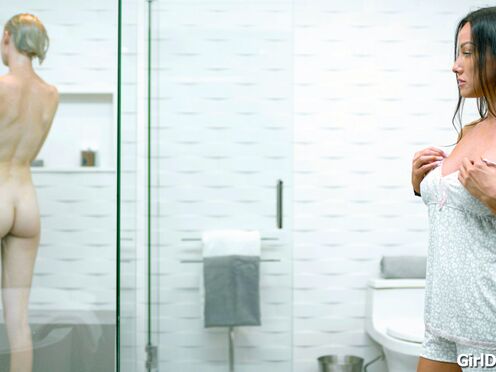 Im sharing a shower with my stepmommies Girlfriend