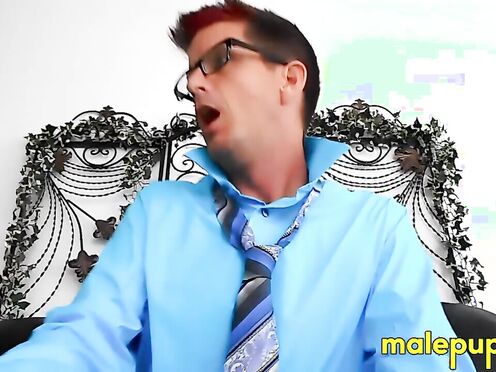 P-O-V of kinky nanny Jeff Drizzle putting make up on you