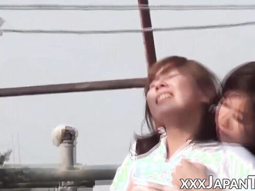 Japanese lady enjoys muff time with her friend