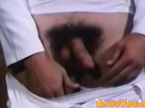 Adorable teenagers butt drilled in bareback spitroast 3some