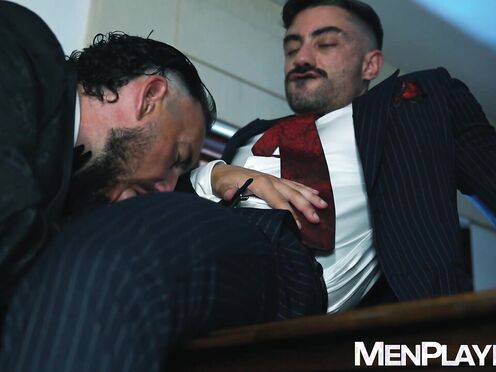 Suited men Derek Allen & Nico Bello relentlessly bareback
