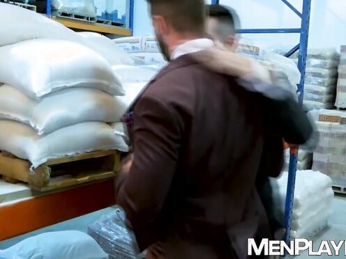 Bearded businessman Dani Robles raw rides Hugo Castellanos hard tool