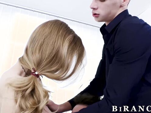 Our bisex was fun thanks to blonde Anya Akulovas vag & Nick Larsens swollen d