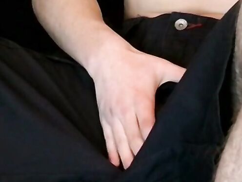 Softcore uncut meat jerking & smoking in the living room by horny Maxim
