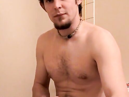 Horny straight stud Maxxx Pound released his load after a softcore jerking & s