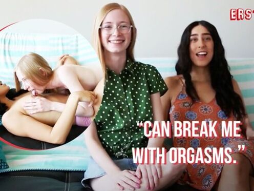 Ersties - Dark Haired Babe Invites Petite Ginger Over For Lesbian Fun