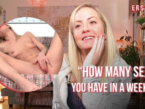 Ersties - Blonde Beauty Sicilia Strokes Her Shaved Twat