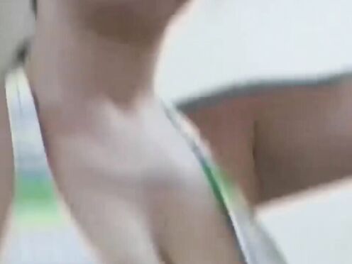 Jiggly big boobed teen teasing