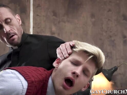 Slutty blonde seminarians obeys holy fathers orders