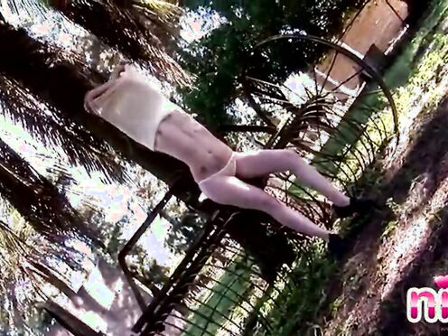 Sexy solo lesbian outdoors