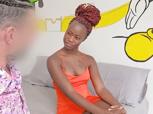 African teen enjoyed hardcore fucking after guy enjoyed sloppy blowjob